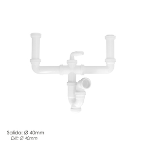 Siphon double extensible avec deux sorties de 1 1/2 pouces / 40 mm - Product Image 3