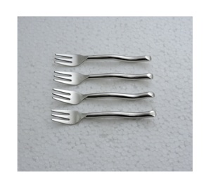 Poli miroir conçu par SCI Zigzag poignée forme avec haute argent poli 4 pièces fourchette ensemble de couverts couverts couverts - Product Image 1