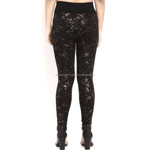 Pantalon de Fitness de gymnastique taille haute pour femmes Leggings de Yoga plats en dentelle sans couture pour le contrôle du ventre Leggings serrés de hanche de couleur unie - Product Image 4