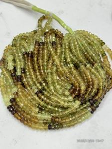 Cuentas Rondelle facetadas sombreadas de granate Grosular natural, tamaño de 5 a 6mm, hebra de 16 pulgadas para collar y pulsera artesanal - Product Image 6