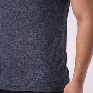 T-shirt de fitness à col rond et à manches courtes pour homme, tricoté de haute qualité, coupe régulière, style formel, couleurs variées, anti-rides, respirant - Product Image 3