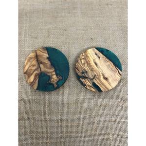 Olive Wood <b>and</b> Blue Epoxy <b>Coasters</b> <b>Set</b> of Hot Selling 2024 <b>Placemats</b> Slate <b>Coasters</b> Epoxy Drink <b>Coasters</b> - Product Image 6