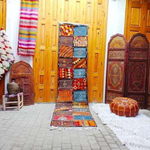 พรมโมร็อกโกแท้ ทำมือจากขนสัตว์ ลายเบอร์เบอร์แบบดั้งเดิม สไตล์วินเทจและโมเดิร์น สำหรับตกแต่งบ้าน - Product Image 1