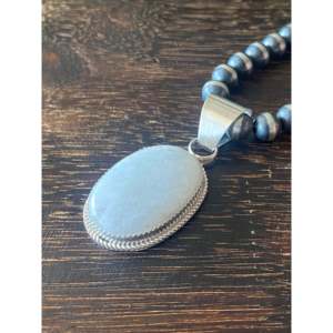 Pendentif ancre en argent sterling fait main avec pierre de lune, serti clos, bijou religieux - Product Image 4