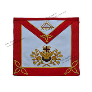 Tablier maçonnique maître de haute qualité brodé Regalia avec tissu de décoration en dentelle - Product Image 3