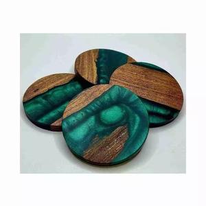 Posavasos de madera de oliva Posavasos de bebida epoxi Alfombrilla y almohadillas para Decoración de mesa Bodas y fiestas Eventos - Product Image 6