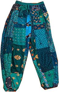 Vente en gros de pantalons harem patchwork toutes saisons avec taille élastique vêtements de festival d'été pour femmes et hommes avec poches - Product Image 5