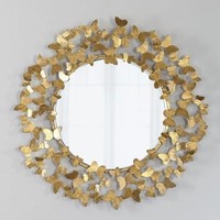 Notre nouveau miroir de couleur et de motif de feuille en laiton vieilli avec miroir mural à cadre circulaire un miroir au design unique pour salle de bain et chambre à coucher