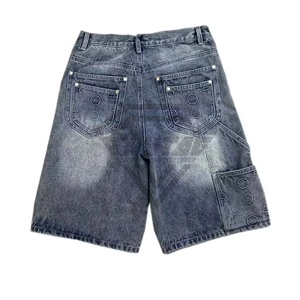 กางเกงยีนส์ขาสั้นวินเทจแนวสตรีทสำหรับผู้ชายกางเกงขาสั้นสีดำแฟชั่นล่าสุดสำหรับฤดูร้อน - Product Image 2