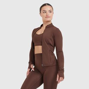 Vente chaude Hiver Femmes Zipper Vestes Slim Fit Serré À Manches Longues Gym Tops Personnalisé Fitness Sports Outwear Plus La Taille Imprimé - Product Image 2