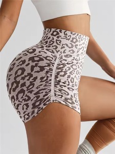 Custom Wholesale <b>Women</b> Leopard Print Tummy Control <b>Leggings</b> & Shorts Butt Lifting Digital Print Yoga Training Pants - Product Image 1
