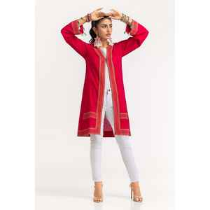 เสื้อชีฟองปักลายดอกด็อบบี้สีชมพูสำหรับผู้หญิง ฟรีไซส์ ทรงยาว แฟชั่นประดับด้วยคริสตัลและเลื่อม เหมาะสำหรับฤดูใบไม้ร่วง - Product Image 1