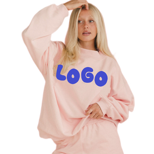 เสื้อฮู้ดผู้หญิงทรงหลวม คอสูง ผ้าฝ้ายฟลีซ เนื้อเฟรนช์เทอร์รี่ สีพื้น ไซส์ใหญ่ สำหรับฤดูหนาว - Product Image 3