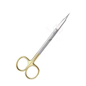 Ciseaux à gomme droits à bord droit en acier inoxydable de 130 mm Goldman Custom, instruments chirurgicaux dentaires de haute qualité, demi-or - Product Image 4