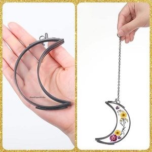 กรอบรูปแขวนผนังทำจากแก้วใสสีดำขนาดกำหนดเองเครื่องประดับรูปดวงจันทร์จัดกรอบรูปหรูหรากรอบดอกไม้ - Product Image 4