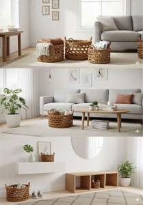 Cesta TALESA, Artesanía de Corteza de Árbol de Plátano y Pasto Marino - Product Image 6