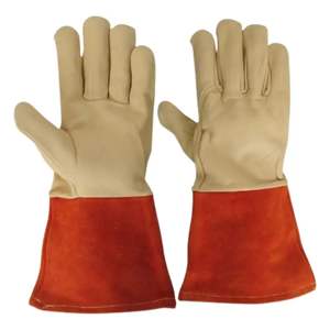 Gants de travail de soudage TIG en cuir fendu grain de vachette de meilleure performance Gants de sécurité anti-étincelles ignifuges anti-chaleur - Product Image 1