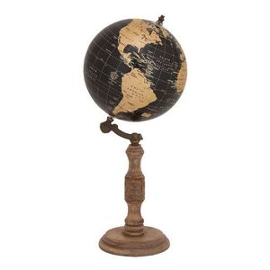 Globe en bois artistique pour les pièces de décoration vintage avec des détails sculptés à la main et une finition traditionnelle - Product Image 2