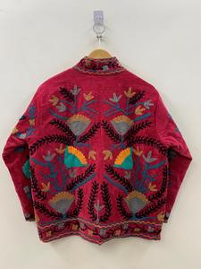 Chic brodé Suzani veste courte Style mi-saison veste en velours avec riche broderie orientale velours Suzani veste - Product Image 5