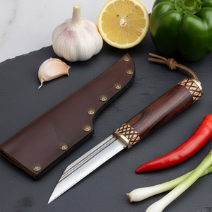 Cuchillo Vikingo Profesional Forjado a Mano, Hecho a Mano, de Acero con Alto Contenido de Carbono 1095, 60 HRC, con Funda de Cuero - Product Image 3