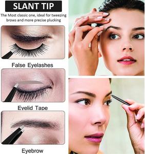 Outil de beauté professionnel pointe inclinée sourcil et cils pince à épiler usine en gros pour les soins personnels - Product Image 6