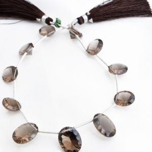 Cuarzo Ahumado, Corte Cóncavo Ovalado, Natural, Abalorios de Piedras Preciosas para Joyería Fina, Calidad Superior - Product Image 1