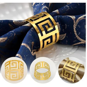 Rond de serviette décoratif moderne en métal doré Vaisselle Porte-mouchoirs Anneau de serviette pour accessoires de serviette au prix de gros - Product Image 3