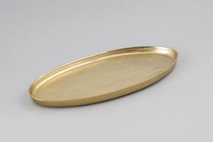 ถาดโลหะหล่อสลัดทรงรีสีทองแบบโบราณพร้อมถาดชุบเงินถาดสำหรับตกแต่งโต๊ะ - Product Image 2