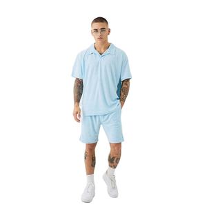 Camisa con Diseño de Cuello Personalizado, Corte Regular, Estilo Oversize, Ropa de Verano, Venta al Por Mayor, Material Elástico, Conjunto de Dos Piezas para Hombre - Product Image 1