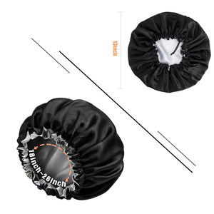 Venta al por mayor de lujo logotipo personalizable 100% Mulberrry seda satén ajustable pelo gorros gorro de dormir para las mujeres - Product Image 3