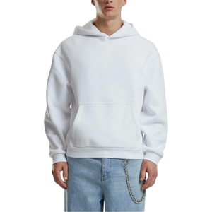 Sweat à capuche décontracté pour homme, coupe droite, 420g, polyester/coton tricoté, motif uni, col à capuche - Product Image 1