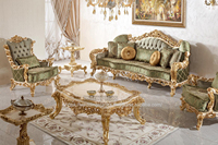 Ensemble de canapés de salon 8 places en teck, style européen luxueux et moderne, pour villas de luxe