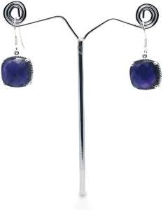 Boucles d'oreilles pendantes pour femmes, pierre précieuse améthyste naturelle, pierre de naissance de février, Noël, mariage, bijoux faits à la main, boucles d'oreilles en argent sterling 925 - Product Image 2