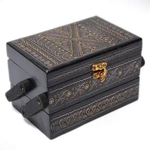 优雅的传统木制首饰盒，高级木制首饰盒，巴基斯坦木制首饰盒