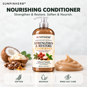 SUNPINHERB Après shampoing au ricin noir jamaïcain et beurre de karité pour cheveux bouclés hydratant vente en gros OEM ODM - Product Image 3