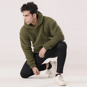 Service OEM Sweats à capuche en fourrure pour hommes Sweats à capuche en fourrure respirante à manches longues et anti-rides de couleur personnalisée pour adulte avec poche - Product Image 5