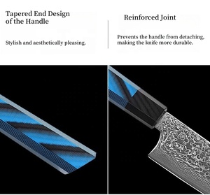 Vente en gros de coutellerie OEM ODM personnalisée Couteau de chef Damas professionnel japonais pour la cuisine à domicile pour la cuisson Fix Lame tranchante - Product Image 4