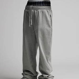 Pantalones de Hombre de Tela Suave con Doble Cintura, Diseño de Doble Cinturón, Ajuste Holgado, Cómodos y Casuales - Product Image 4