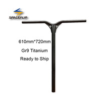 Barre de guidon de Scooter Spaceflip SCS 610mm * 720mm 31.8mm ou 34.9mm diamètre léger Gr9 titane haut de gamme Pro Stunt