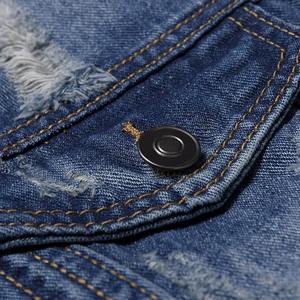 แจ็กเก็ตยีนส์ผู้ชายสีพื้นเสื้อแจ็กเก็ตยีนส์ - Product Image 4