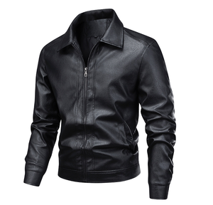 Veste de moto élégante en cuir noir pour hommes, veste en cuir véritable de coupe moderne pour un usage quotidien - Product Image 2