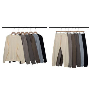 Conjunto Deportivo de 2 Piezas de Alta Calidad 2026, 100% Algodón Felpa, Estilo Urbano Unisex, Cuello Redondo, Sudadera y Pantalones para Correr, Secado Rápido y Transpirable - Product Image 4