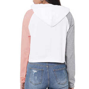 Sudadera con capucha de gran tamaño recortada antiarrugas frontal con forro alto personalizada para mujer, jersey con capucha, sudadera informal de invierno de ganchillo - Product Image 5