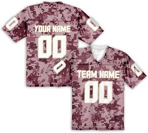 Maillot de football américain personnalisé de haute qualité avec impression camouflage sublimée, taille plus, été, séchage rapide, maille polyester respirante - Product Image 1