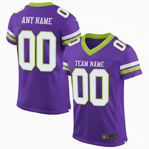 Maillot de football américain en maille vierge avec impression numérique 100% polyester rayé antibactérien respirant personnalisable avec le nom de l'équipe - Product Image 5