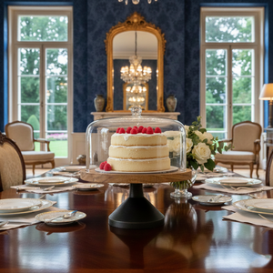 Meilleur prix, support à gâteau moderne en bois et en verre, glamour, fait à la main, avec piédestal décoratif, dôme de présentation de desserts - Product Image 5