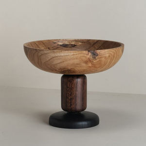 Artesanía contemporánea para comedor y decoración, cuenco elevado de madera Vintage con soporte, frutero decorativo para el hogar y la cocina - Product Image 2