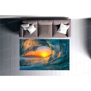 Alfombra con estampado de paisaje al atardecer, regalos personalizados, decoración costera, alfombra fina no tejida - Product Image 3