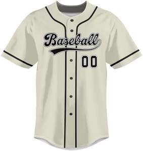 New Cream Baseball Jersey-Camisetas de béisbol personalizadas con nombre y número personalizados para hombres y mujeres - Product Image 3
