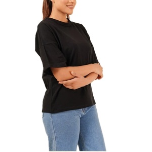 Camiseta de algodón ligera personalizada al por mayor para mujer, camiseta de verano con hombros caídos de gran tamaño para gimnasio, camiseta informal OEM - Product Image 2